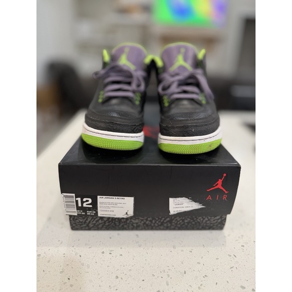Nike Air Jordan 3 Retro Joker Men's Sz 12 EUC w/Box Missing Grn Laces 136064-018 - Picture 5 of 15